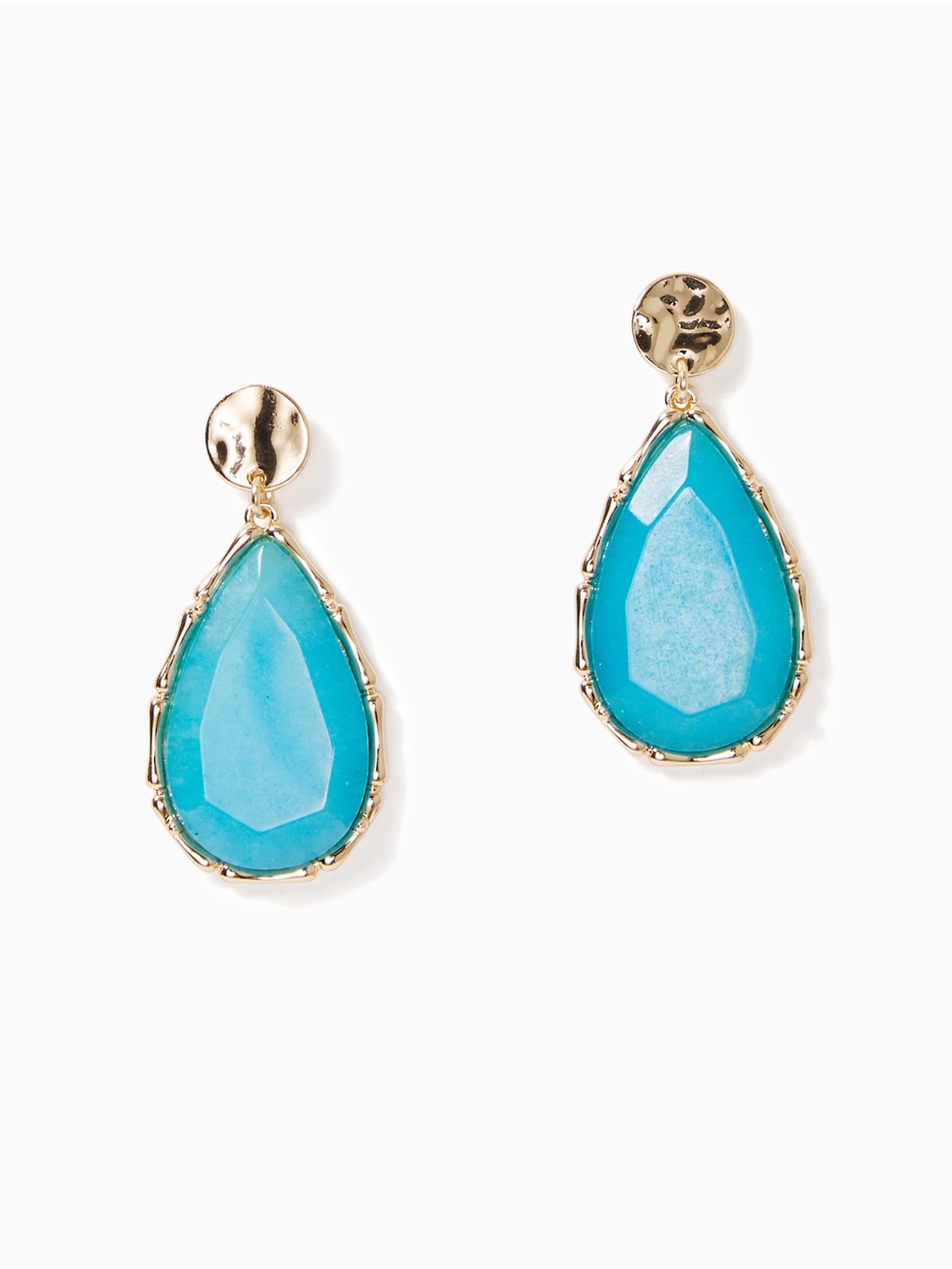 Lilly Pulitzer Moonlight Earrings Tropical Turquoise & Gold NWT $48 Retail